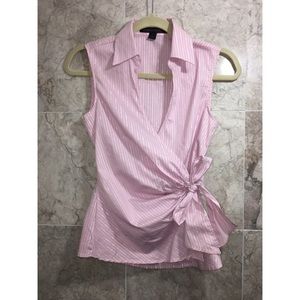 Pinstriped Blouse with Side Tie